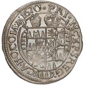 Austria, Bishopric of Olmutz, Karl II, 3 kreuzer 1670