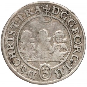 Slezsko, Tři bratři, 3 krajcary Brzeg 1655 - vzácné