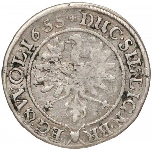 Schlesien, Drei Brüder, 3 Krajcars Brzeg 1655 - selten