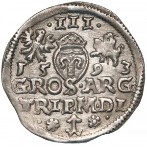 Zygmunt III Waza, Trojak Wilno 1593 - Dyla/Platina - bardzo rzadki