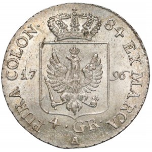 Prusy, Fryderyk Wilhelm II, 4 grosze 1796-A - piękny