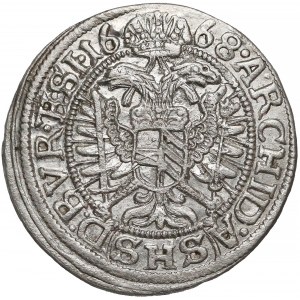 Śląsk, Leopold I, Wrocław 3 krajcary 1668 SHS - z szarfą