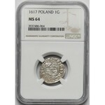 Zygmunt III Waza, Półtorak Bydgoszcz 1617 - ciekawszy - NGC MS64