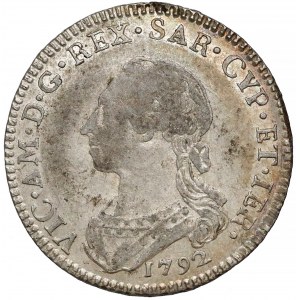 Włochy, Sardynia, 1/4 scudo 1792