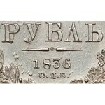 Rosja, Mikołaj I, Rubel 1836 HГ - ciekawszy