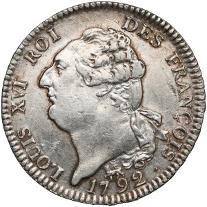 Francja, Ludwik XVI, Ecu (6 liwrów) 1792-A