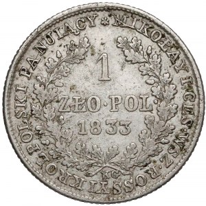 1 złoty polski 1833 KG - b.rzadki rocznik - ładny