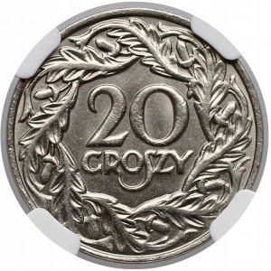 20 groszy 1923 - jak typ III - NGC MS65