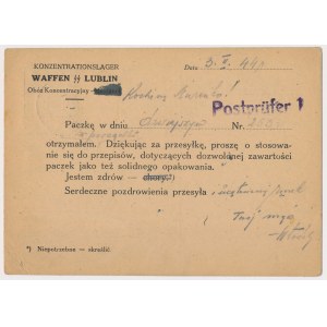 Polska, pocztówka z obozu koncentracyjnego MAJDANEK
