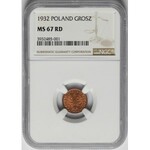 1 grosz 1932 - NGC MS67 RD (MAX)