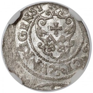 Zygmunt III Waza, Szeląg Ryga 1621 - pojedyncze otoki - NGC MS62