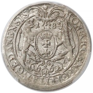 Jan II Kazimierz, Ort Gdańsk 1662 DL - ogony prosto - PCGS AU58