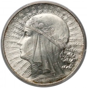 Głowa Kobiety 10 złotych 1932 zn, Warszawa - PCGS MS63