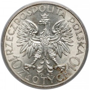 Głowa Kobiety 10 złotych 1932 zn, Warszawa - PCGS MS63