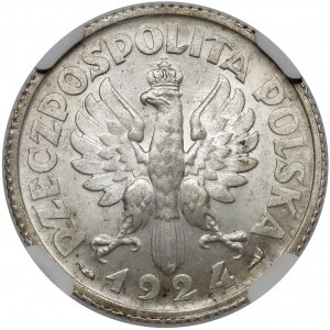 Kobieta i kłosy 1 złoty 1924 - NGC MS62