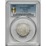 Prusy, Albrecht Hohenzollern, Grosz Królewiec 1541 - PCGS MS62