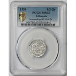 Zygmunt II August, Półgrosz Wilno 1558 - LITVA - PCGS MS63