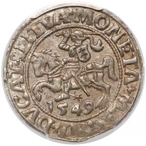 Zygmunt II August, Półgrosz Wilno 1549 - prosta - PCGS MS63