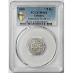 Zygmunt II August, Półgrosz Wilno 1548 - arabska - LI - PCGS MS64