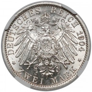 Hesja-Darmstadt, 2 marki 1904-A - NGC MS62