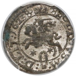 Zygmunt III Waza, Szeląg Wilno 1623 - rozeta - PCGS MS61