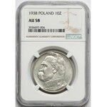 Piłsudski 10 złotych 1938 - NGC AU58