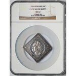 KLIPA 10 złotych 1934 Strzelecki, Piłsudski - NGC MS62