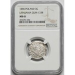 Zygmunt III Waza, Trojak Wilno 1596 - Prus - NGC MS61