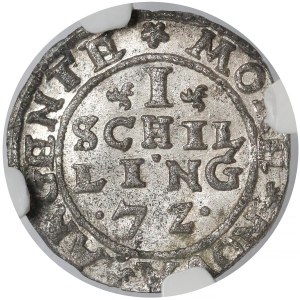 Inflanty, Szeląg Dahlen 1572 - PIĘKNY - NGC MS62