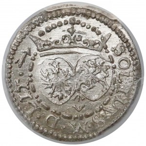 Zygmunt III Waza, Szeląg Wilno 1617 - Bogoria wysoko - PIĘKNY - PCGS MS64