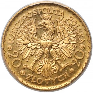 20 złotych 1925 Chrobry - PCGS MS63