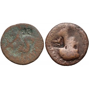 Oktawian/Tyberiusz, As i Dupondius z kontramarkami (2szt)