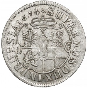 Prusy-Brandenburgia, Fryderyk Wilhelm, Ort Królewiec 1674 CV - rzadki