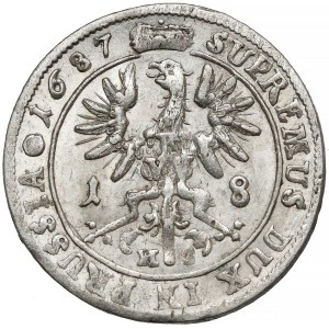 Prusy-Brandenburgia, Fryderyk Wilhelm, Ort Królewiec 1687 HS - b.ładny, rzadki