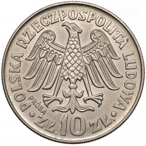 Próba MIEDZIONIKIEL 10 złotych 1964 Kazimierz Wielki - wypukły - b. rzadka 