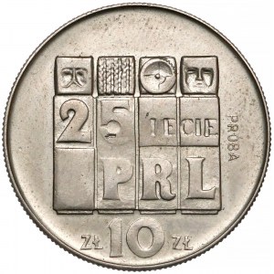 Próba MIEDZIONIKIEL 10 złotych 1969 - 25 lecie PRL - rzadkość