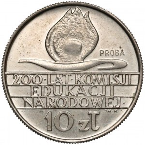 Próba MIEDZIONIKIEL 10 złotych 1973, 200 lat KEN - PRÓBA w górę - rzadkość