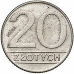 Próba MIEDZIONIKIEL 20 złotych 1989 - mały napis równolegle - b. rzadka