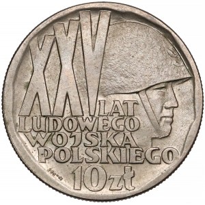 Próba MIEDZIONKIEL 10 złotych 1968, XXV lat LWP - b. rzadkie