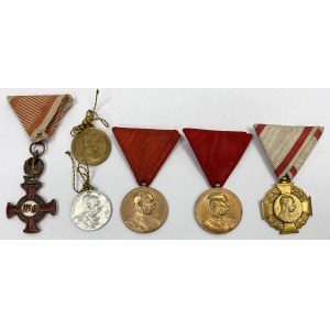 Lot of 6 decorations and commemorative medals, a.o. 2 x Cieszyn 1906