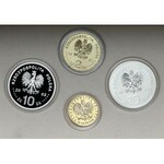 2, 10 i 100 złotych 2002-2005, August II Mocny, set (4szt)