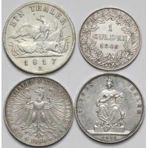 Niemcy, Talary i gulden 1817-1871, zestaw (4szt)