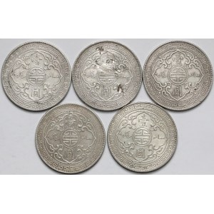 Wielka Brytania, Trade Dollar 1902-1912, zestaw (5szt)