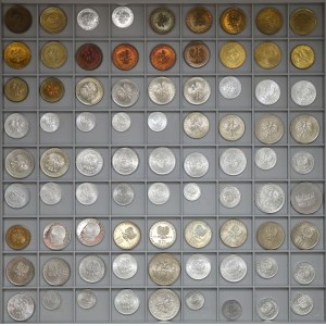 PRL zestaw menniczych monet, w tym lustrzane i z efektem proof-like (81)