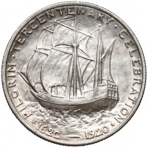 USA, 1/2 dolara 1920 - lądowanie Pielgrzymów w Plymouth