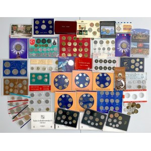 Zestawy rocznikowe i różne monety MIX - Czechosłowacja, Kanada, Polska (Mieszko i Dąbrówka x2) itp)