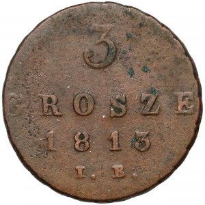 Księstwo Warszawskie, 3 grosze 1813 I.B.