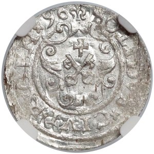 Zygmunt III Waza, Szeląg Ryga 1596 - RIGENx - NGC MS63