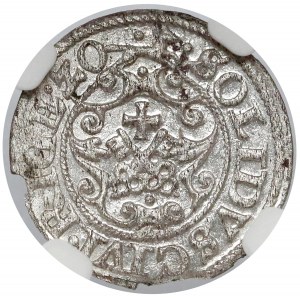 Zygmunt III Waza, Szeląg Ryga 1620 - Lis w prawo - PMD - NGC MS63