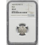 Gustaw II Adolf, Szeląg Ryga 1625 - NGC MS62